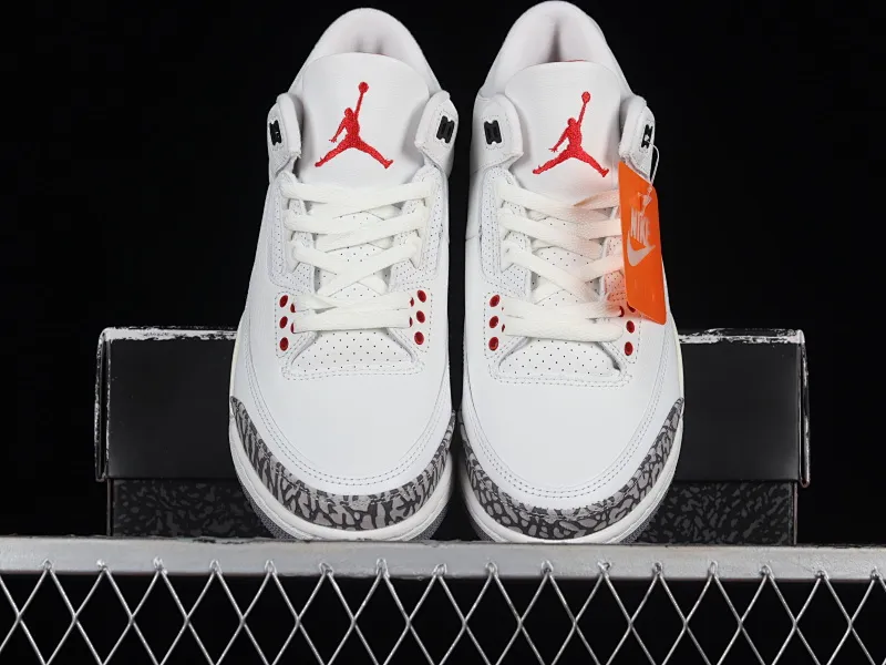 All categories Air Jordan Jordan series basketball shoes Air Jordan 3 OG version Air Jordan 3 "White Cement Reimagined" AJ3 Joe 3 new white cement top layer replica basketball shoes DN3707-100
